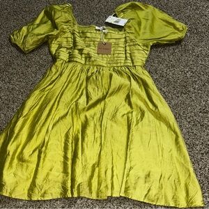 Blu Pepper Square Neck Short Puff Sleeve A-Line Dress Size Large NWT Kiwi